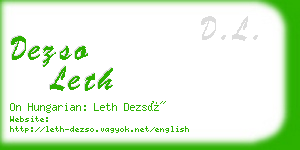 dezso leth business card